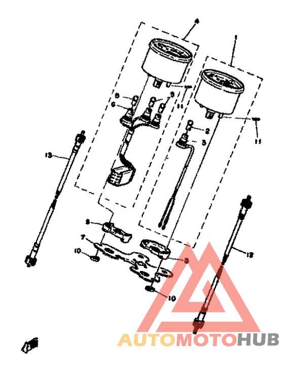 Speedometer. tachometer