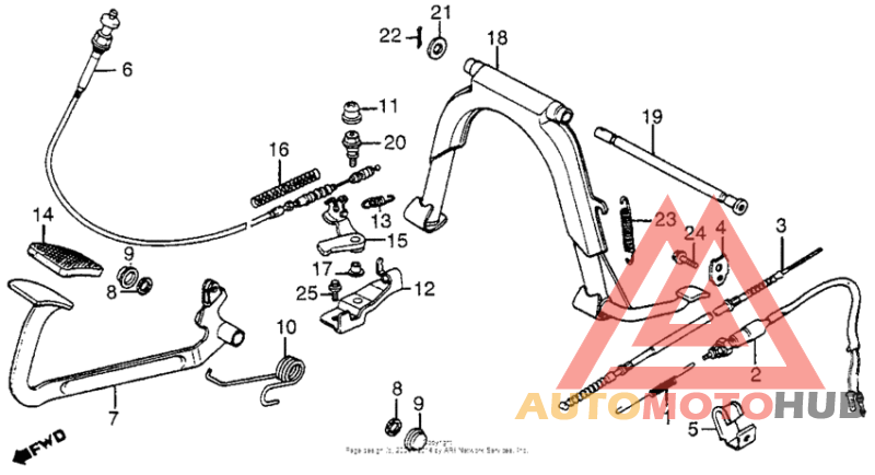 Stand + rear brake pedal