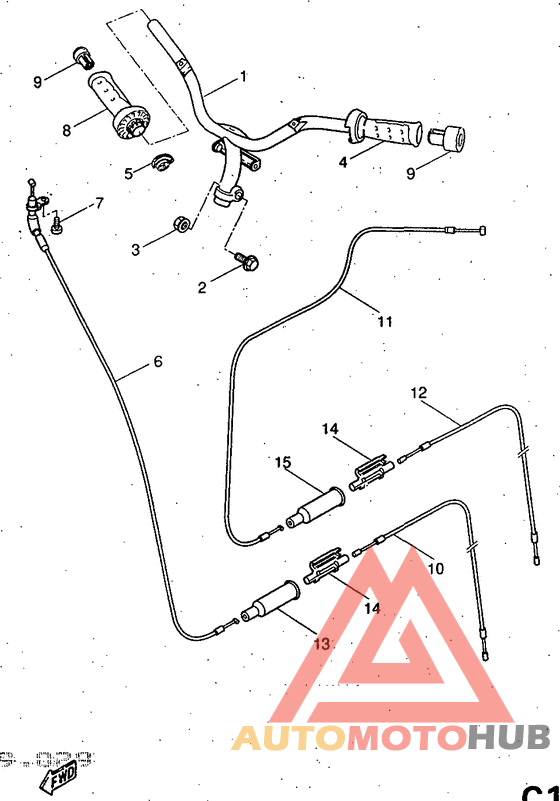 Steering handle. cable