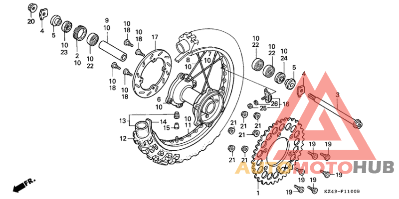 Rear wheel complete assy