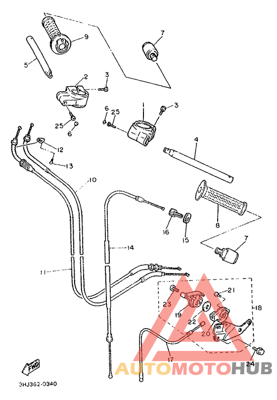 Steering handle. cable