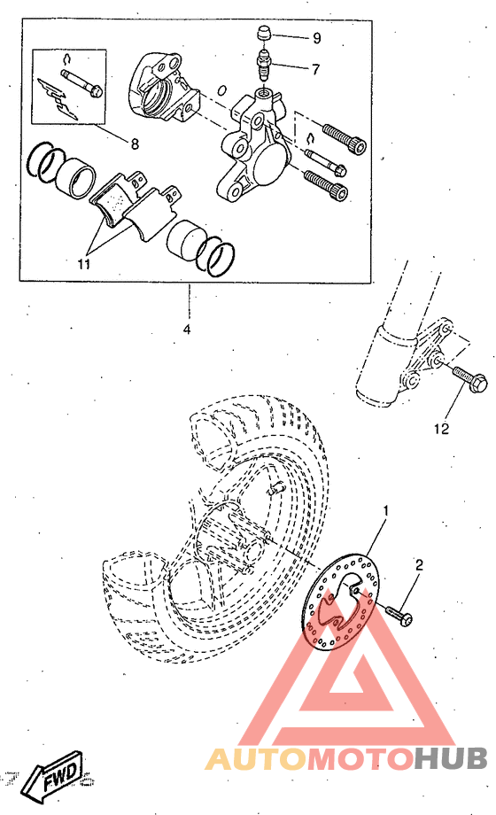Front brake. caliper