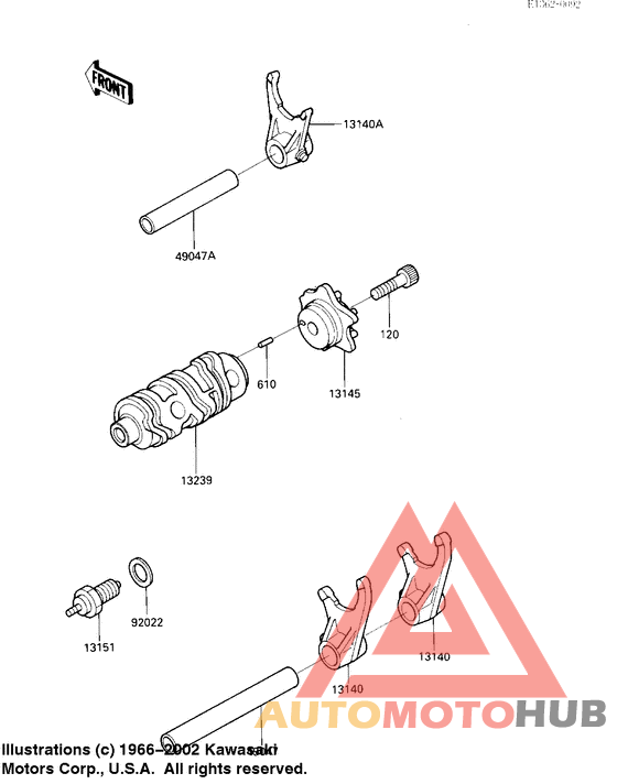 Gear change drum & forks