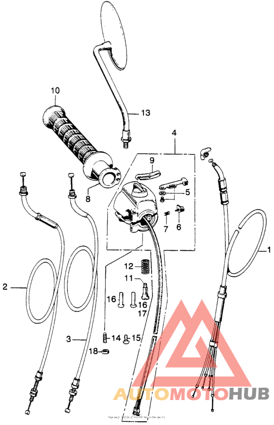 Right handle switch + cable