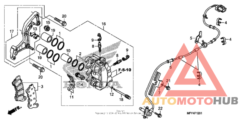 Front brake caliper (abs)