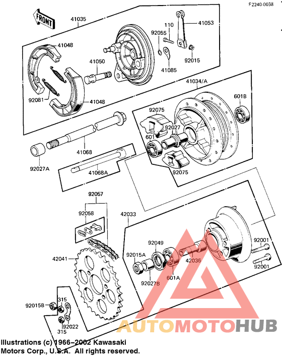 Rear hub/brake/chain