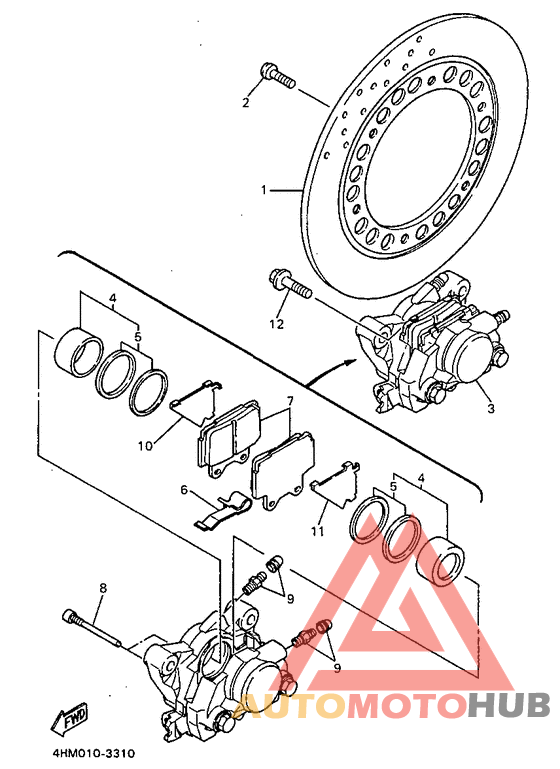Hinterrad-bremssatel