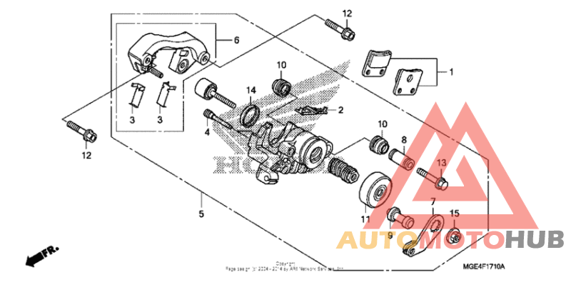 Rear brake caliper (parking)