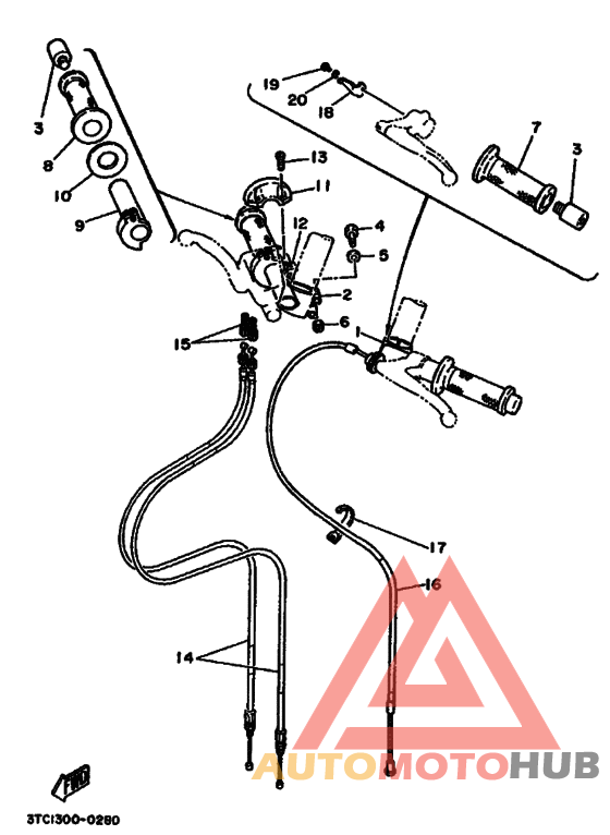 Рулевой рычаг и кабель