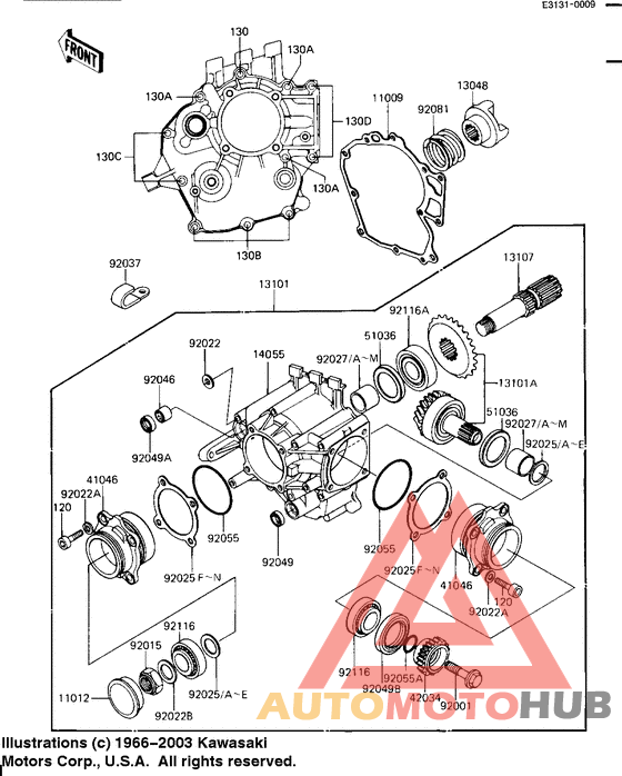 Front bevel gears