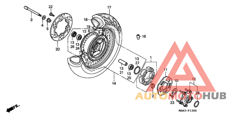 Rear wheel complete assy