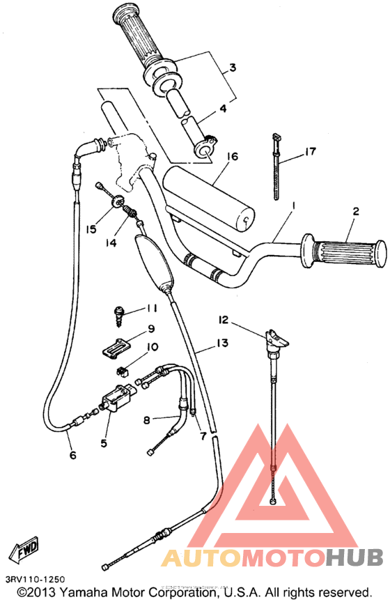 Steering handle - cable