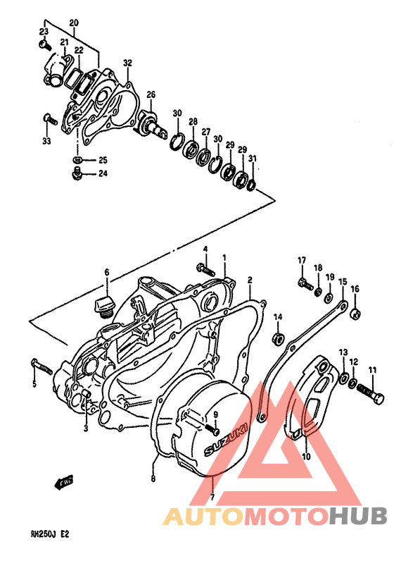 Crankcase cover-water pump