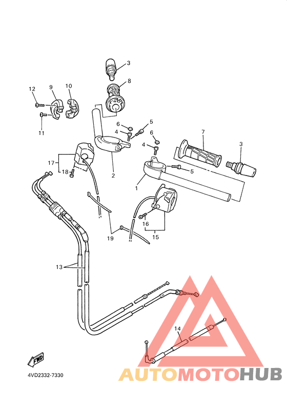 Steering handle. cable