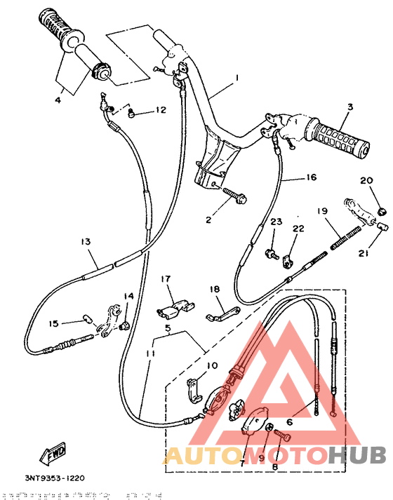 Steering handle. cable