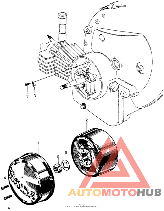 Alternator cover + flywheel