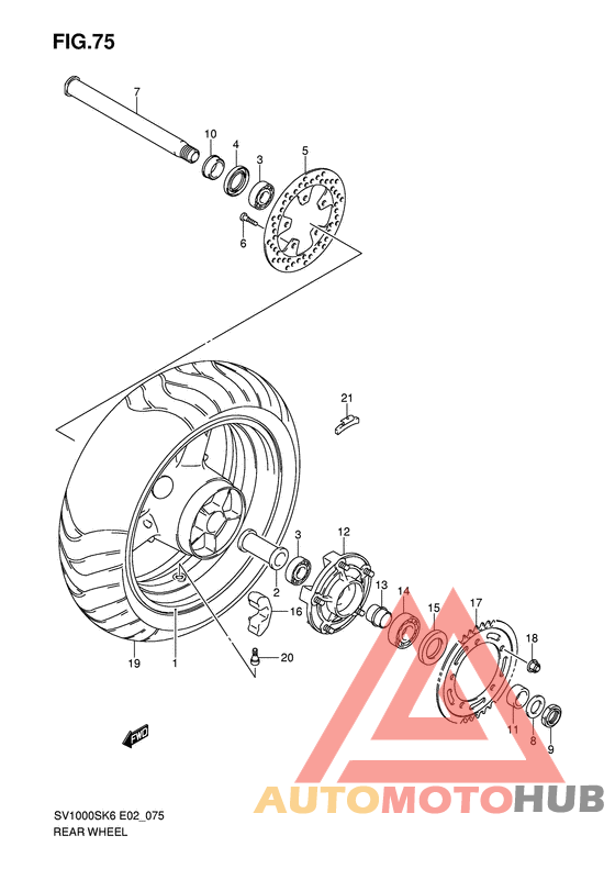 Rear wheel complete assy