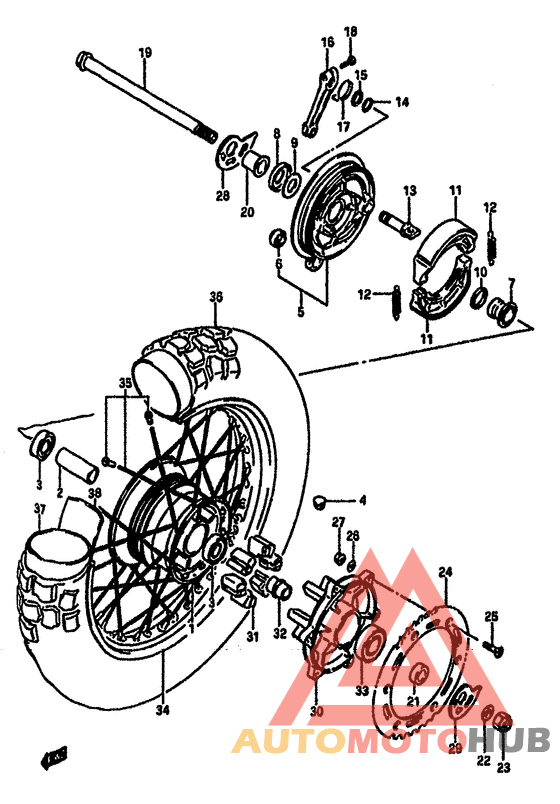 Rear wheel complete assy
