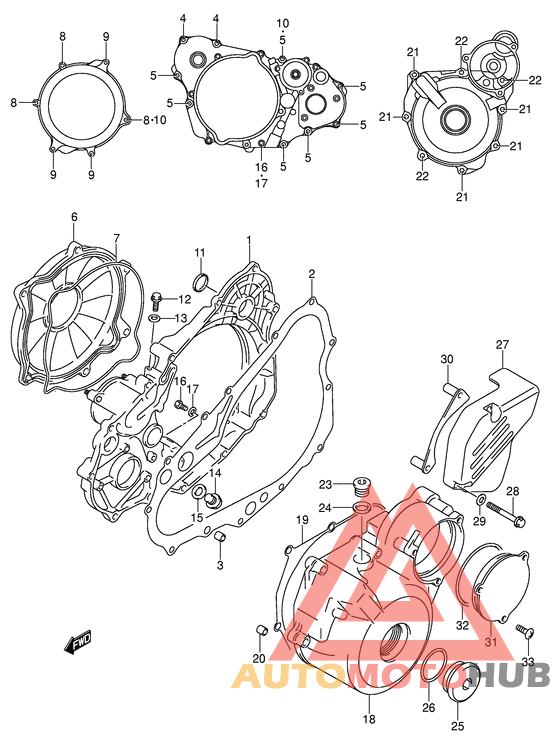 Crankcase cover ass`y  (v
