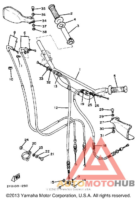 Steering handle - cable