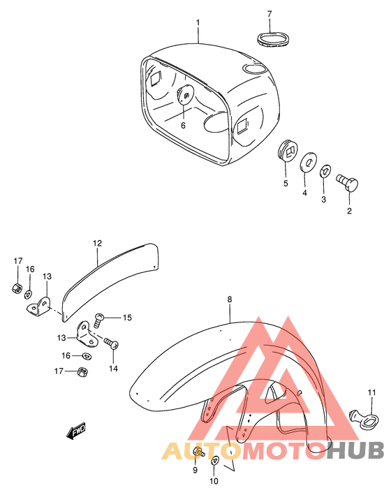 Headlamp housing - front fender