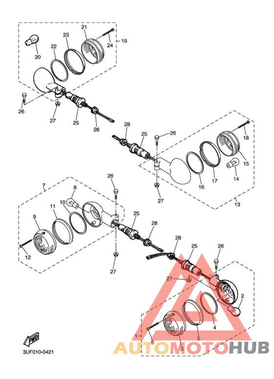 Rear flasher light assy