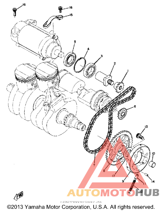 Starting motor unit