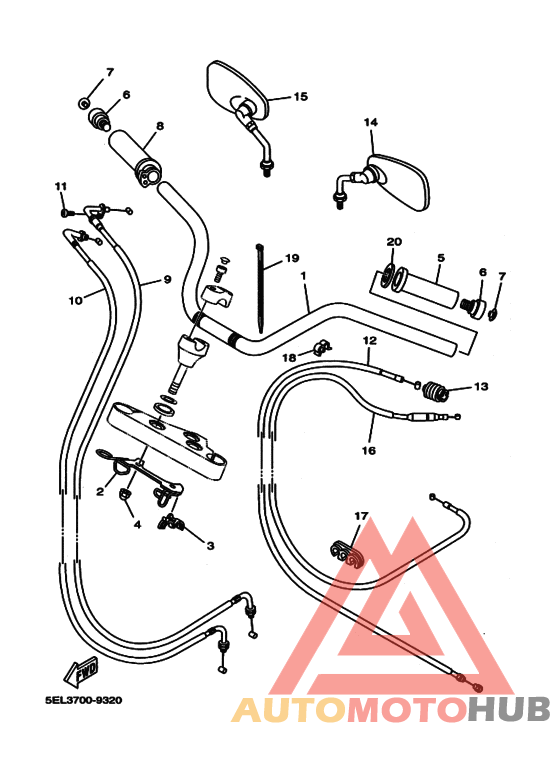 Рулевой рычаг и кабель
