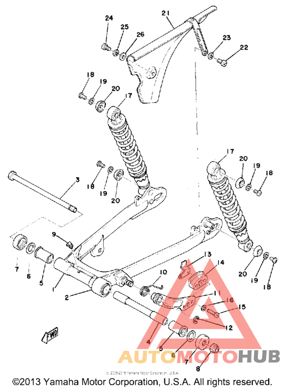 Rear arm - rear cushion - chain case