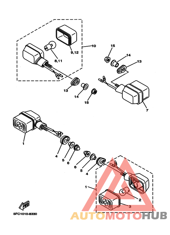Rear flasher light assy