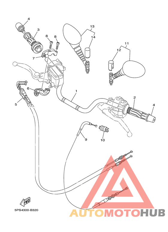 Steering handle. cable