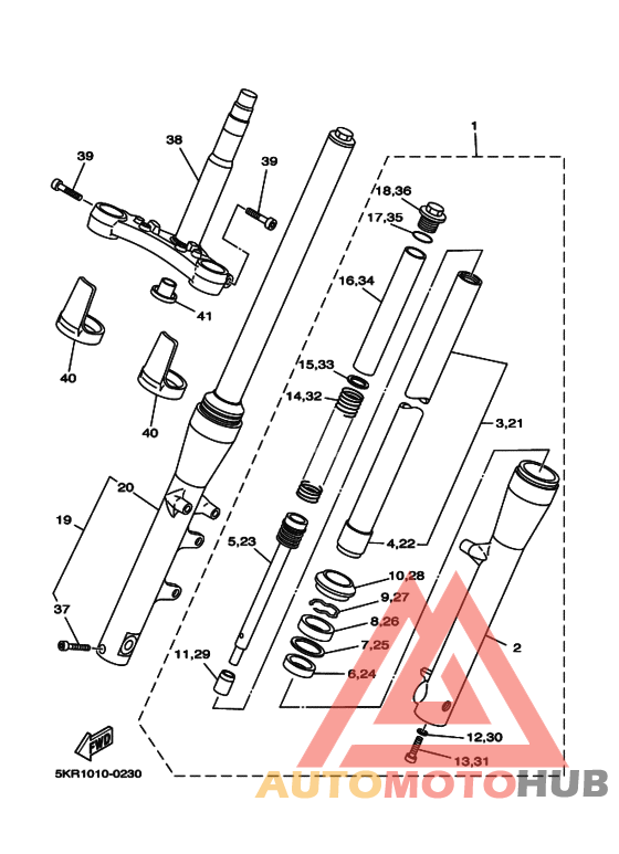 Front fork assy(ur silv