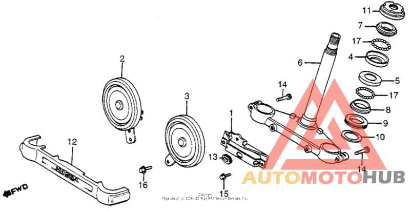 Steering stem + horn