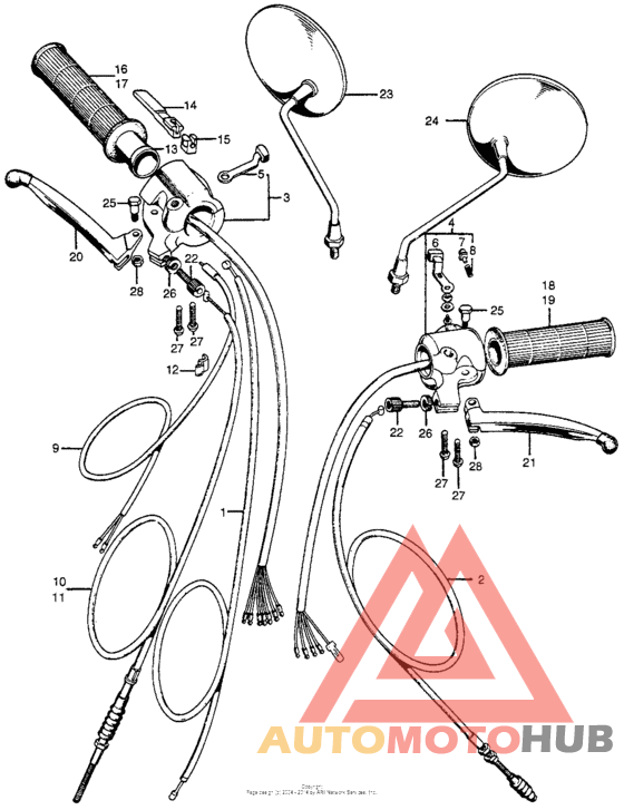 Turn signal + lighting switch + cable