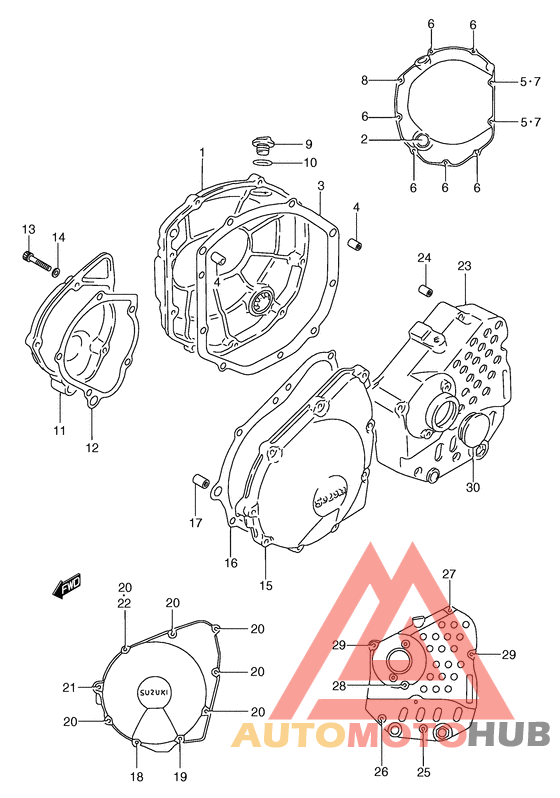 Crankcase cover ass`y  (v
