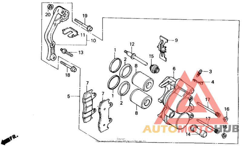 Fr. brake caliper 84-86