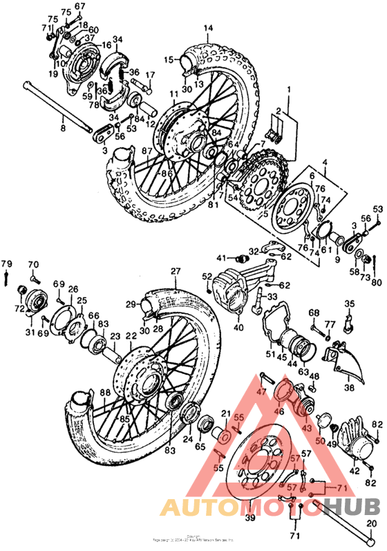 Cb front wheel + rear wheel