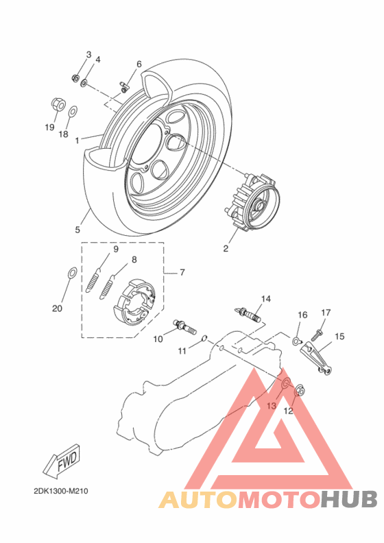 Rear wheel complete assy