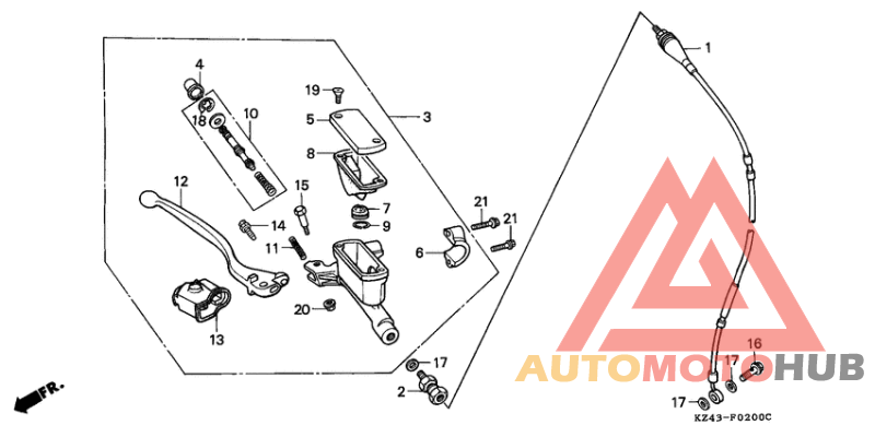 Fr. brake master cylinder