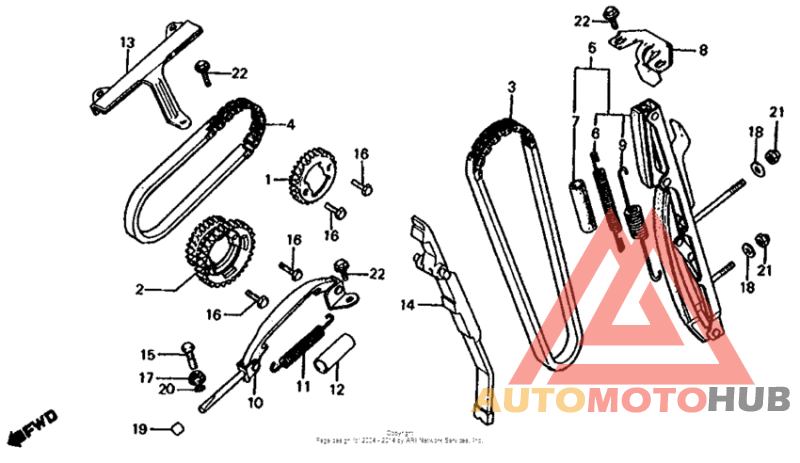 Cam chain + tensioner