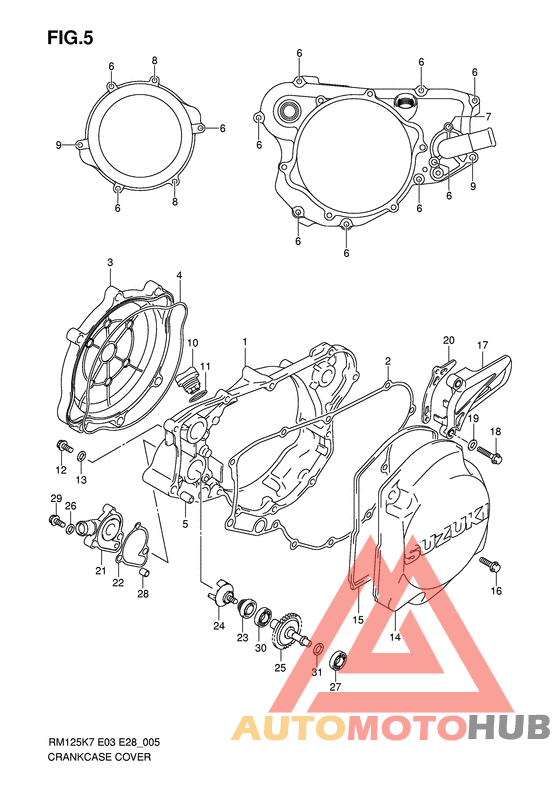 Crankcase cover-water pump