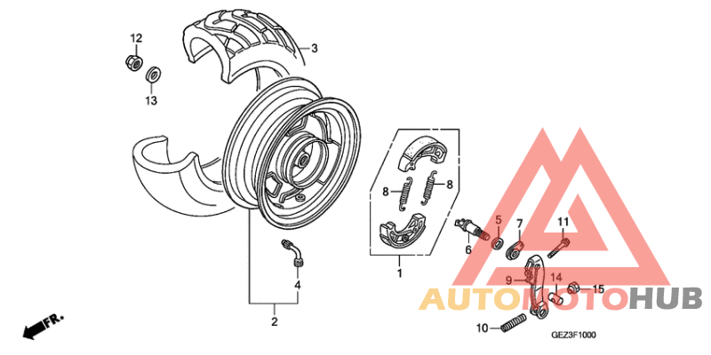 Rear wheel complete assy