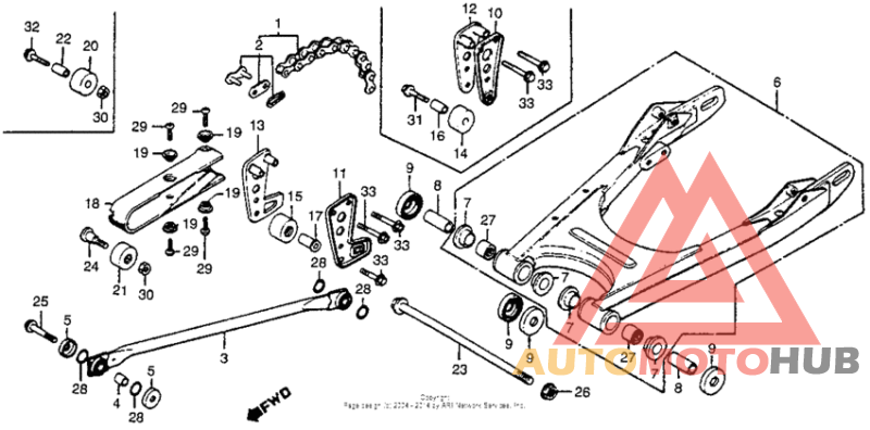 Swingarm + drive chain 78-79