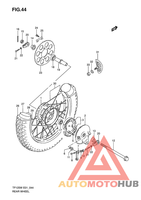 Rear wheel complete assy