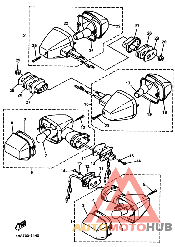Rear flasher light assy
