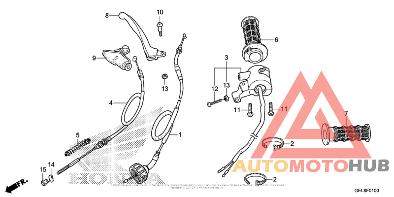 Handle Lever + Switch + Cable