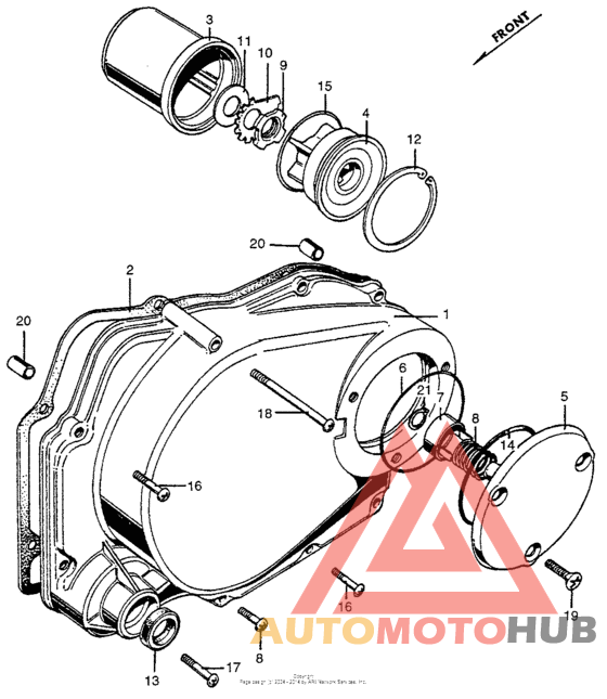 Right crankcase cover + oilfilter