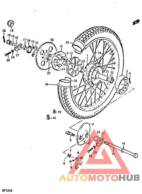Rear wheel complete assy