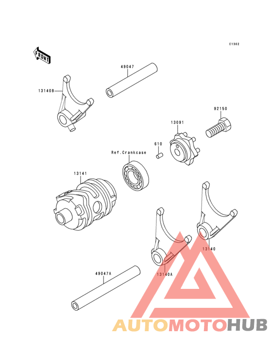 Gear change drum/shift forks