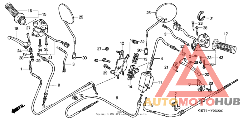 Handle lever + switch + cable
